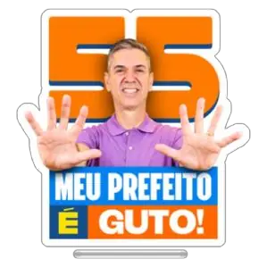 Peça recortada “Meu prefeito é Guto!”